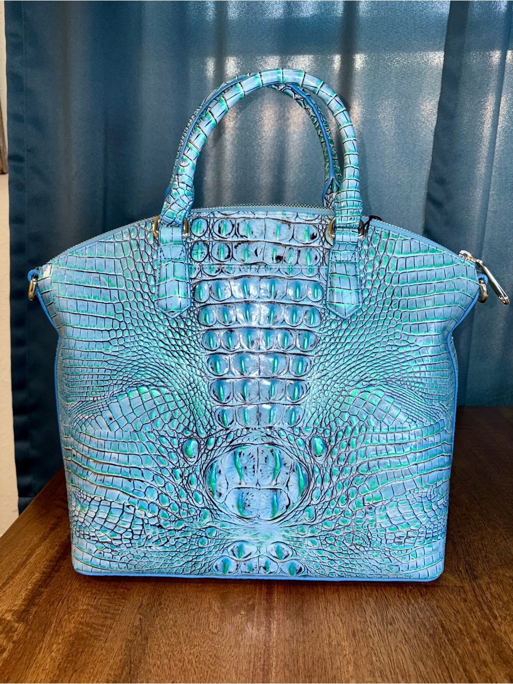 Brahmin NWT Lrg Duxbury - Multi Esplanade Solid - 3 Full Eyes - Metallic - Picture 3 of 16